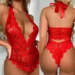 body de encaje con efecto piel