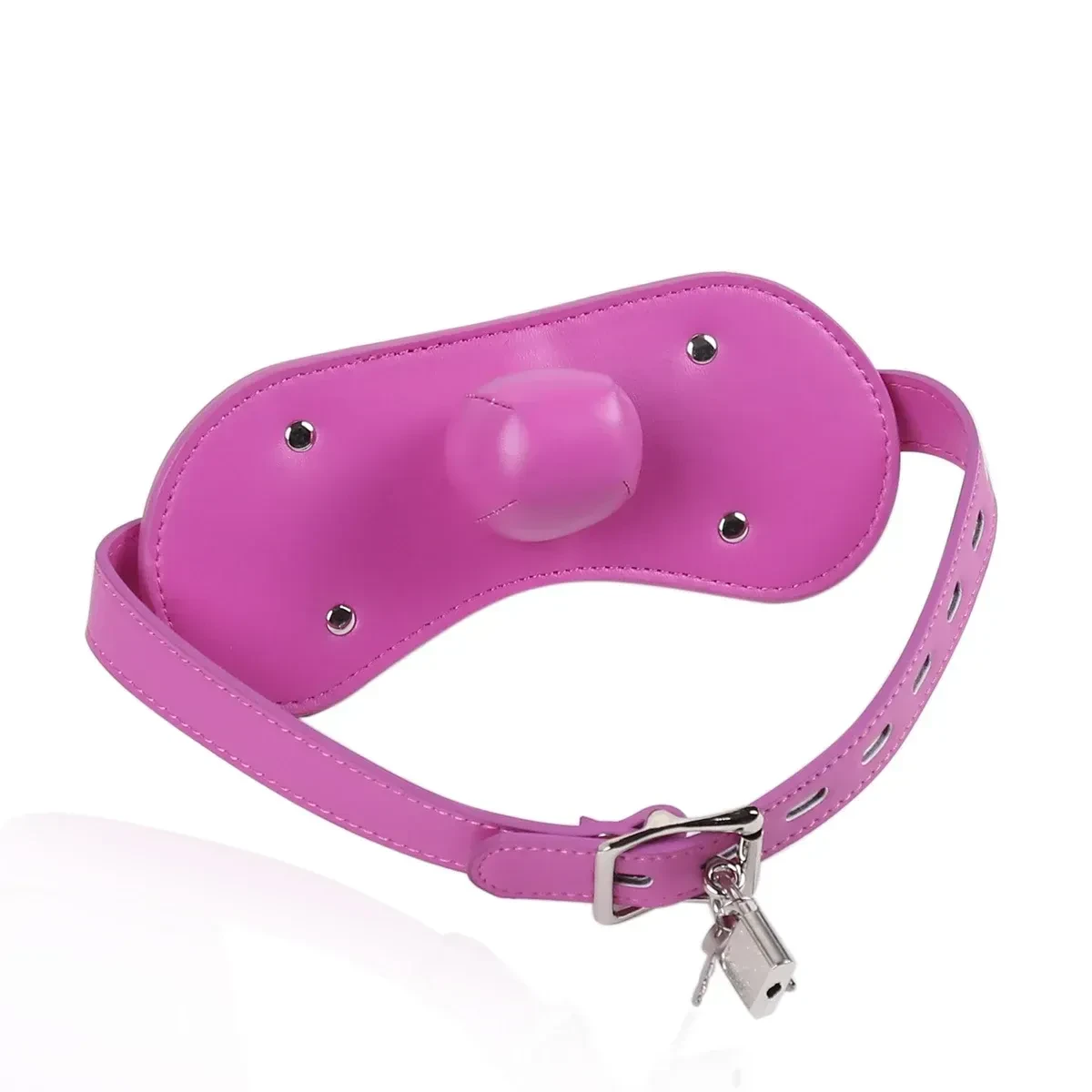 brida de cuero rosa con bola esponja
