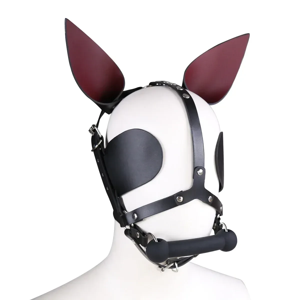 capucha bondage unisex de cuero suave
