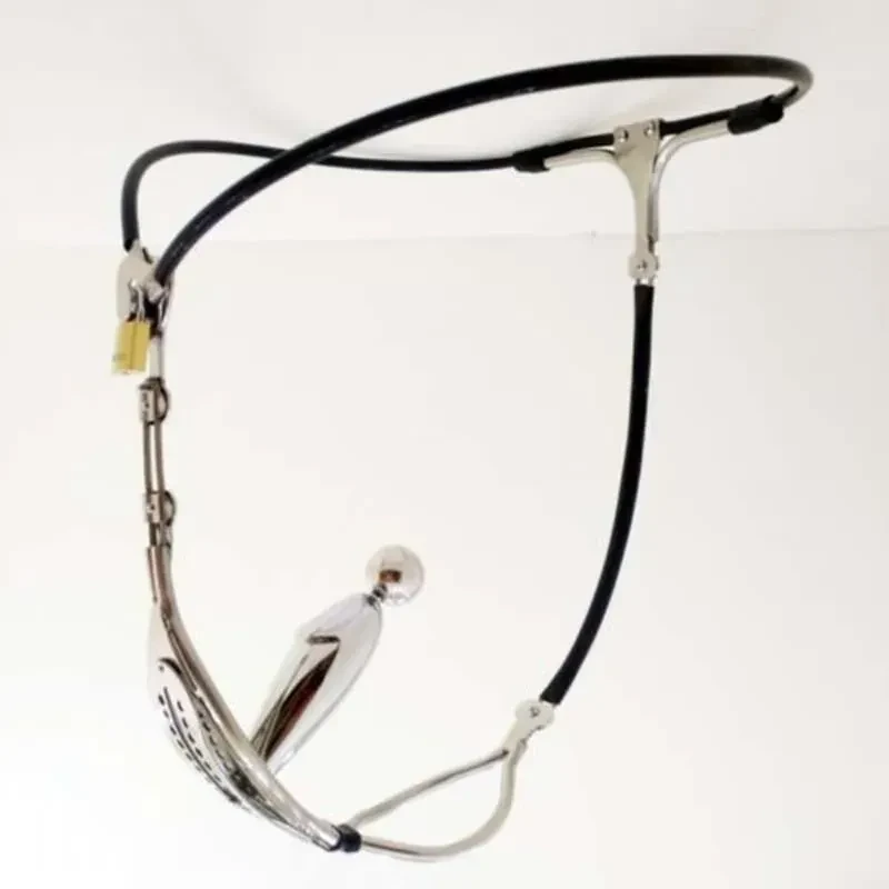 cinturon castidad plug anal hueco negro