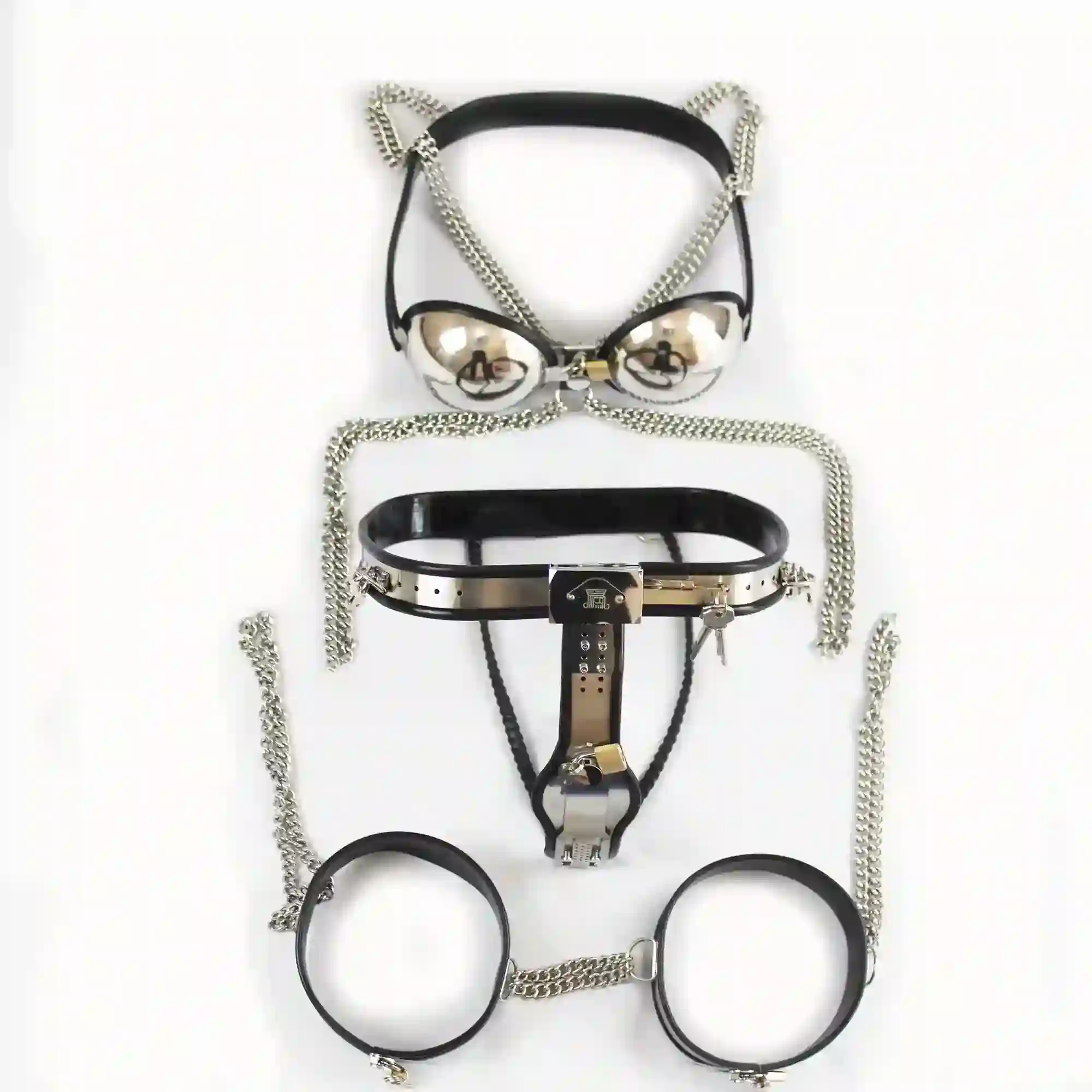 cinturon de sumision con sujetador bdsm