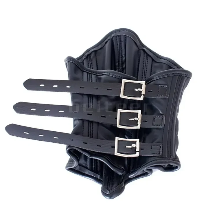 collar con candado cuero pu negro