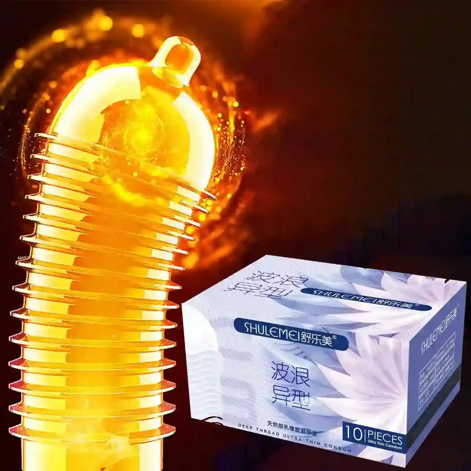 condón de látex con diseño roscado