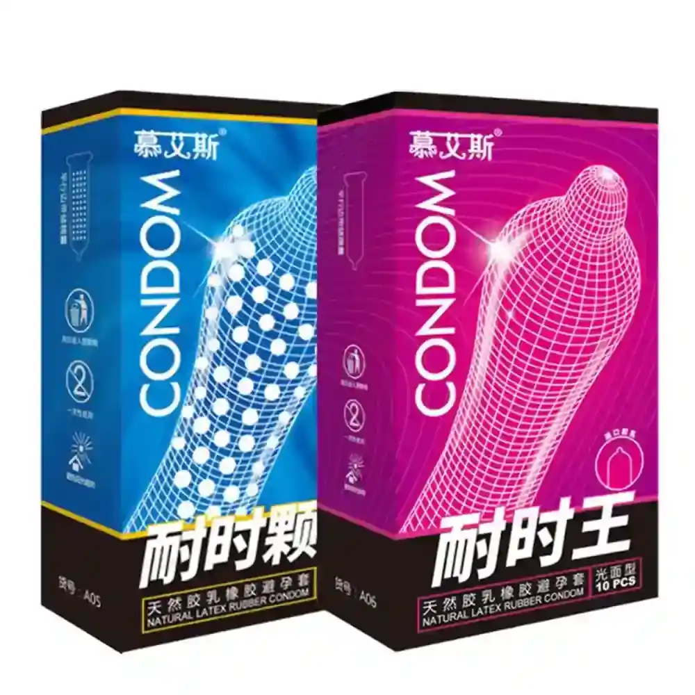 condones con efecto retardado y textura