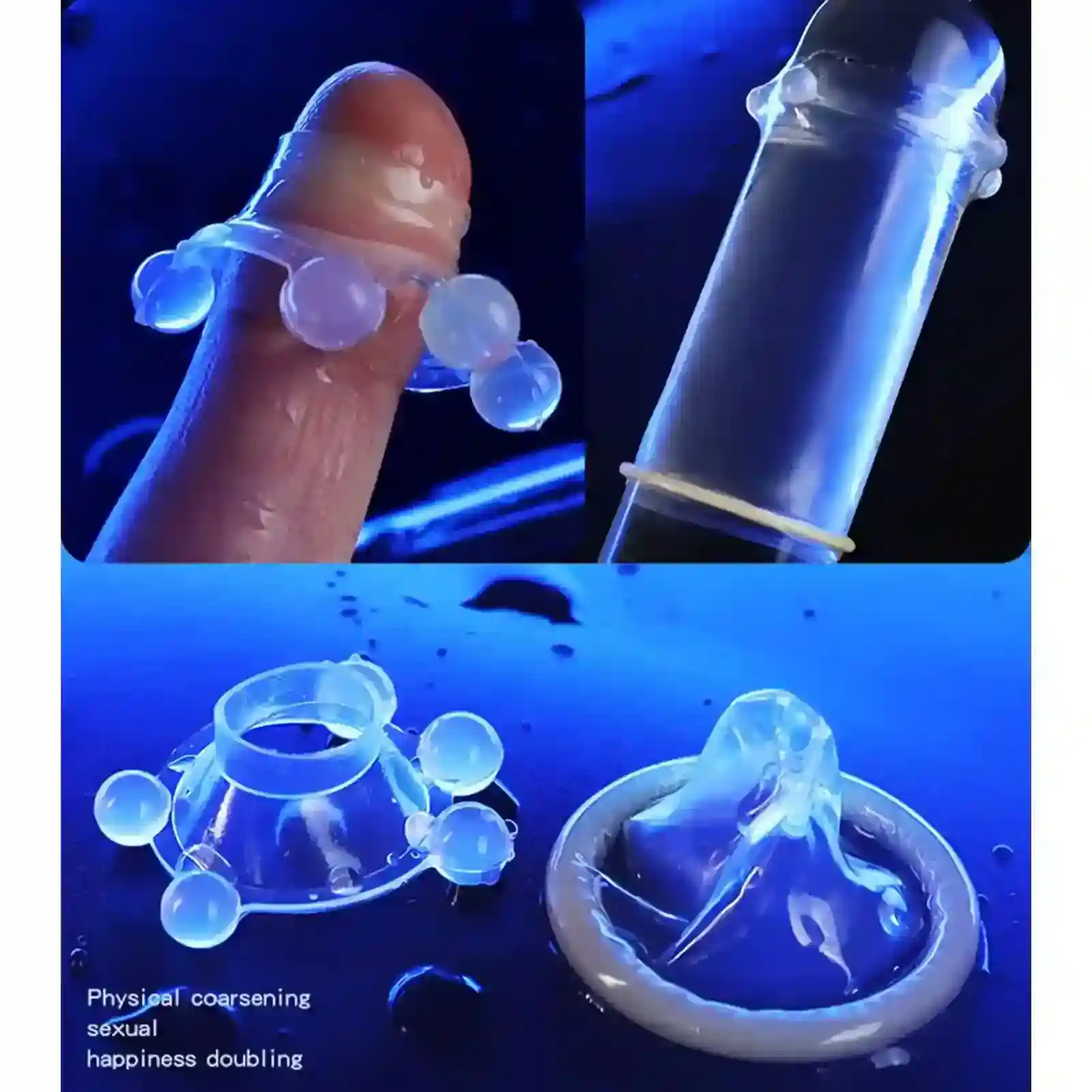 condones de caucho texturizado para él