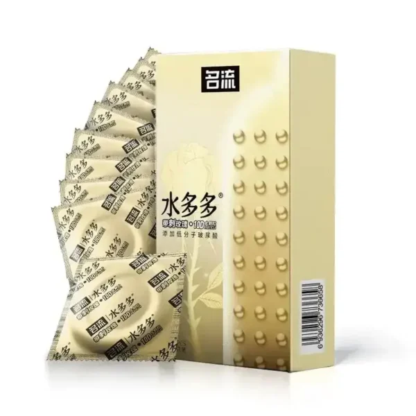 condones de látex con diseño de puntos