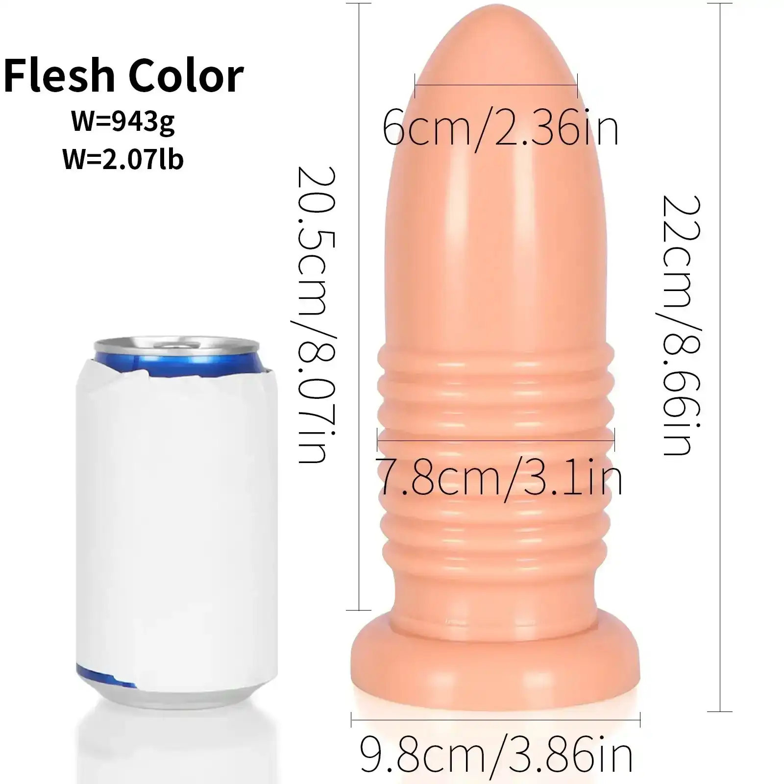 dilatador anal color carne plástico ventosa