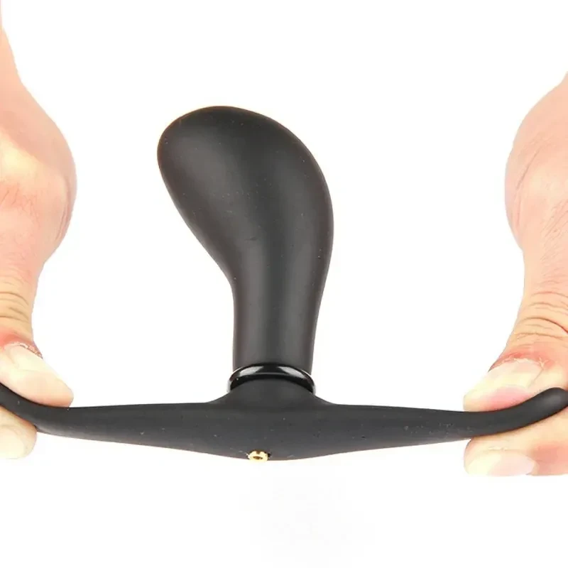 dilatador anal negro inflable metalico