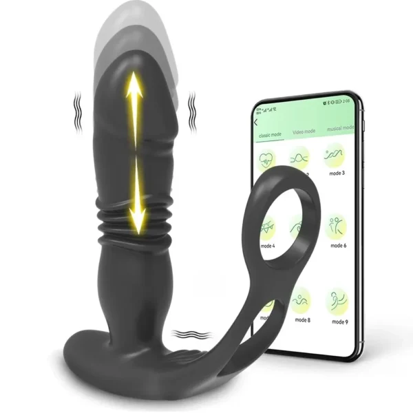 dildo anal silicona negra app control