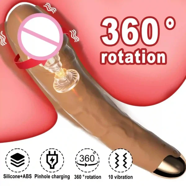 dildo de silicona suave con giro 360