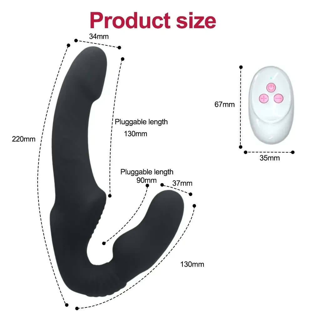 dildo doble 10 modos silicona segura para cuerpo