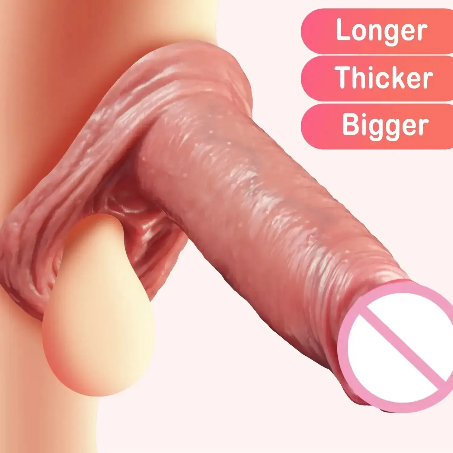 dildo realista silicona médica textura de cristal