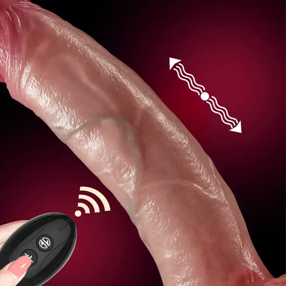 dildo telescopico con rotacion y vibracion
