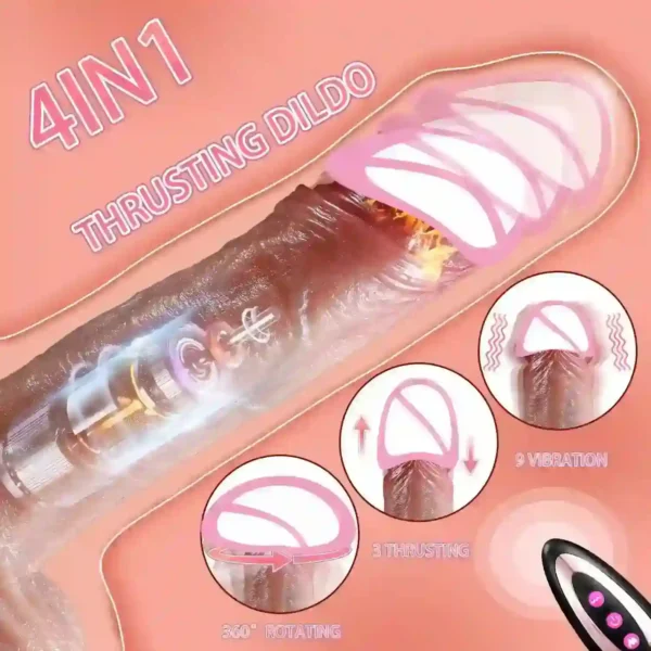 dildo telescópico con vibración intensa