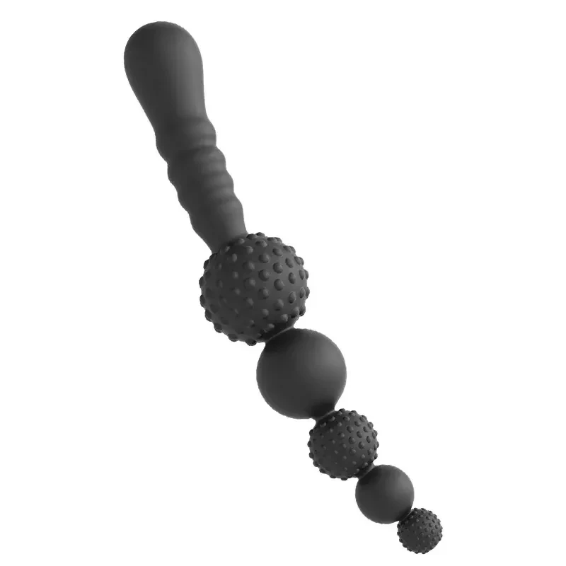 estimulador anal de silicona con cuentas