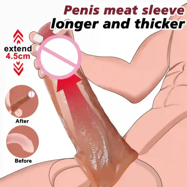 funda para pene de silicona médica blanda