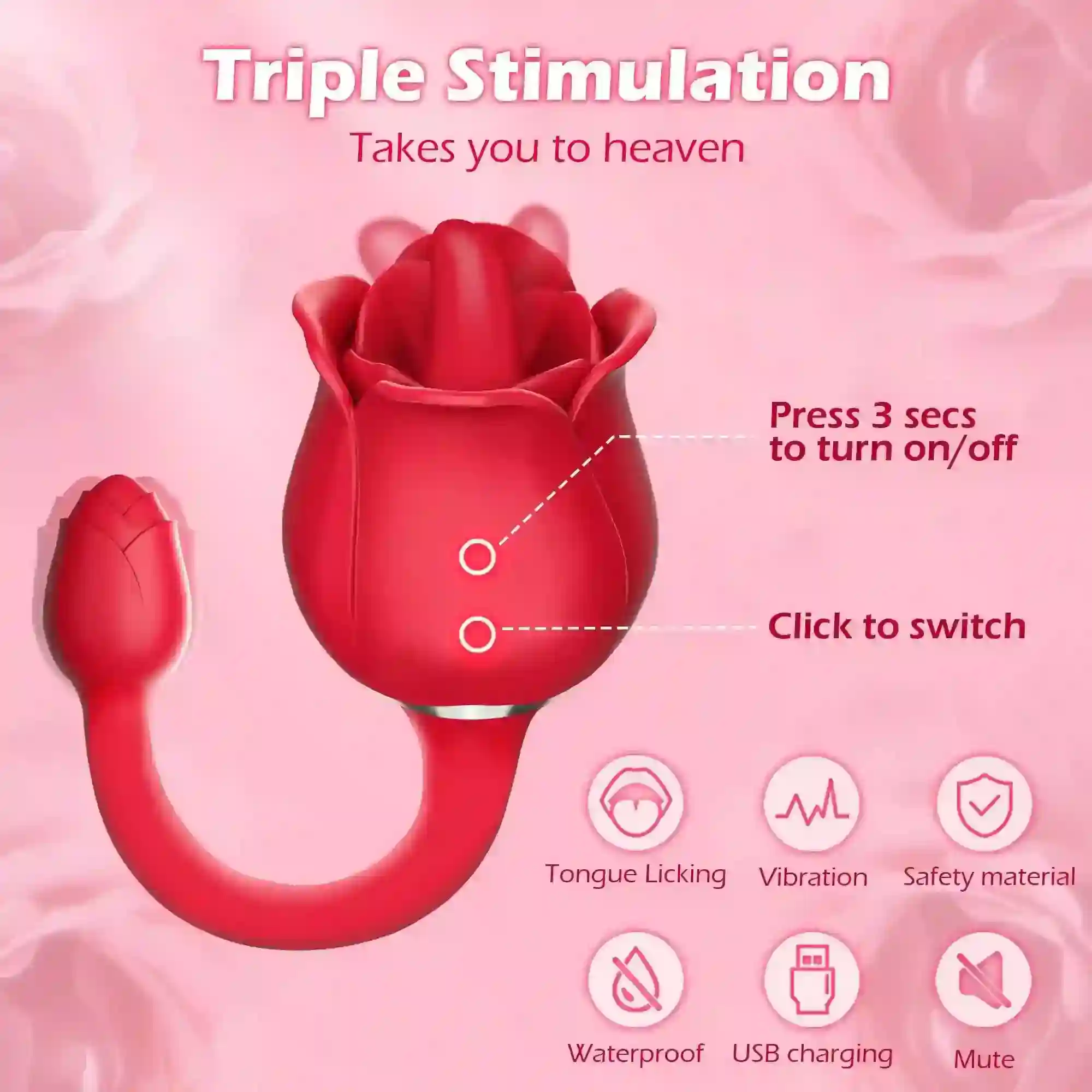 isensualflow es vibrador rosa silicona medica punto g