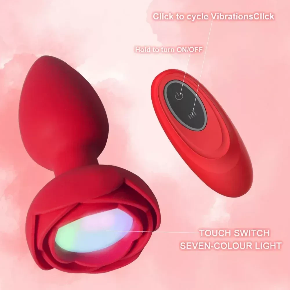 juguete anal rosa vibracion luces led
