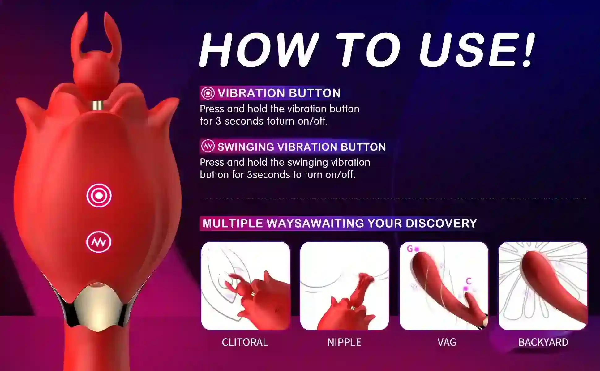 juguete clitoris G spot silicona rosa