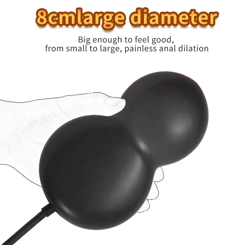 juguete sexual anal inflable tamano ajustable negro