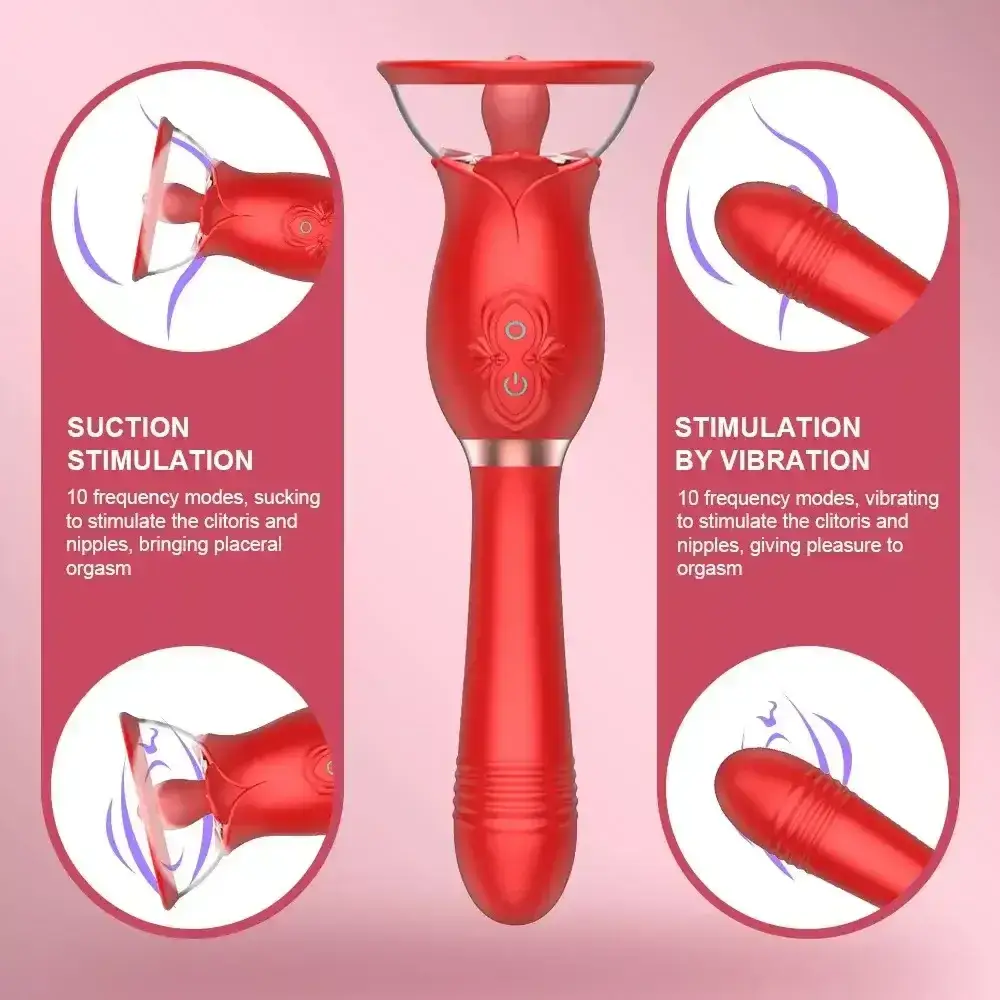 juguete sexual silicona rosa succion profunda