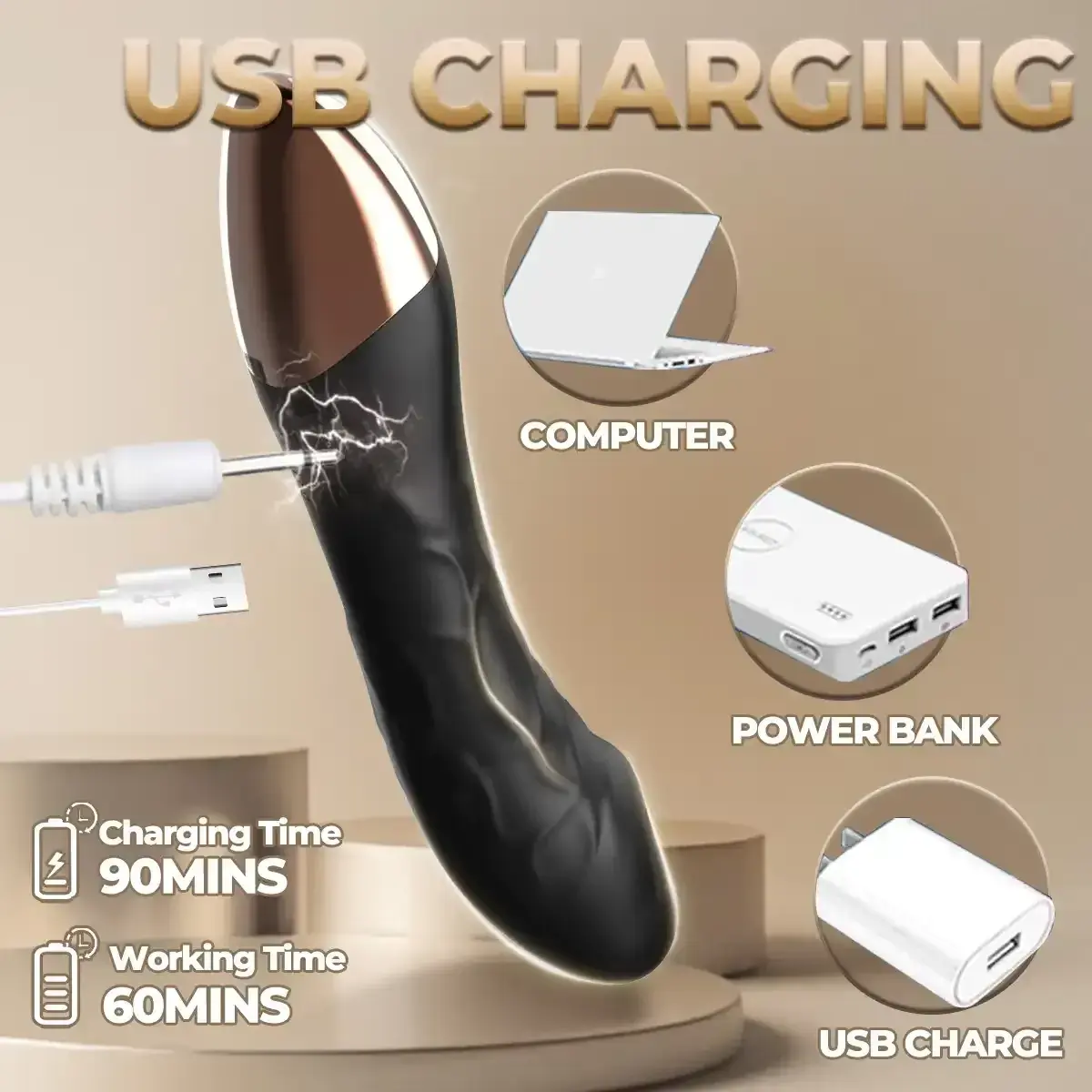 juguete sexual usb de silicona medica