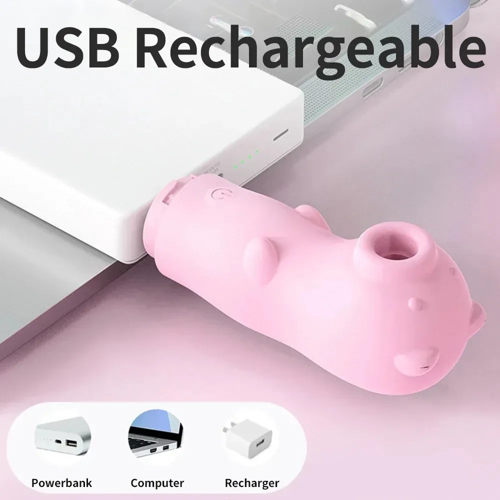 juguete succionador clítoris rosa recargable