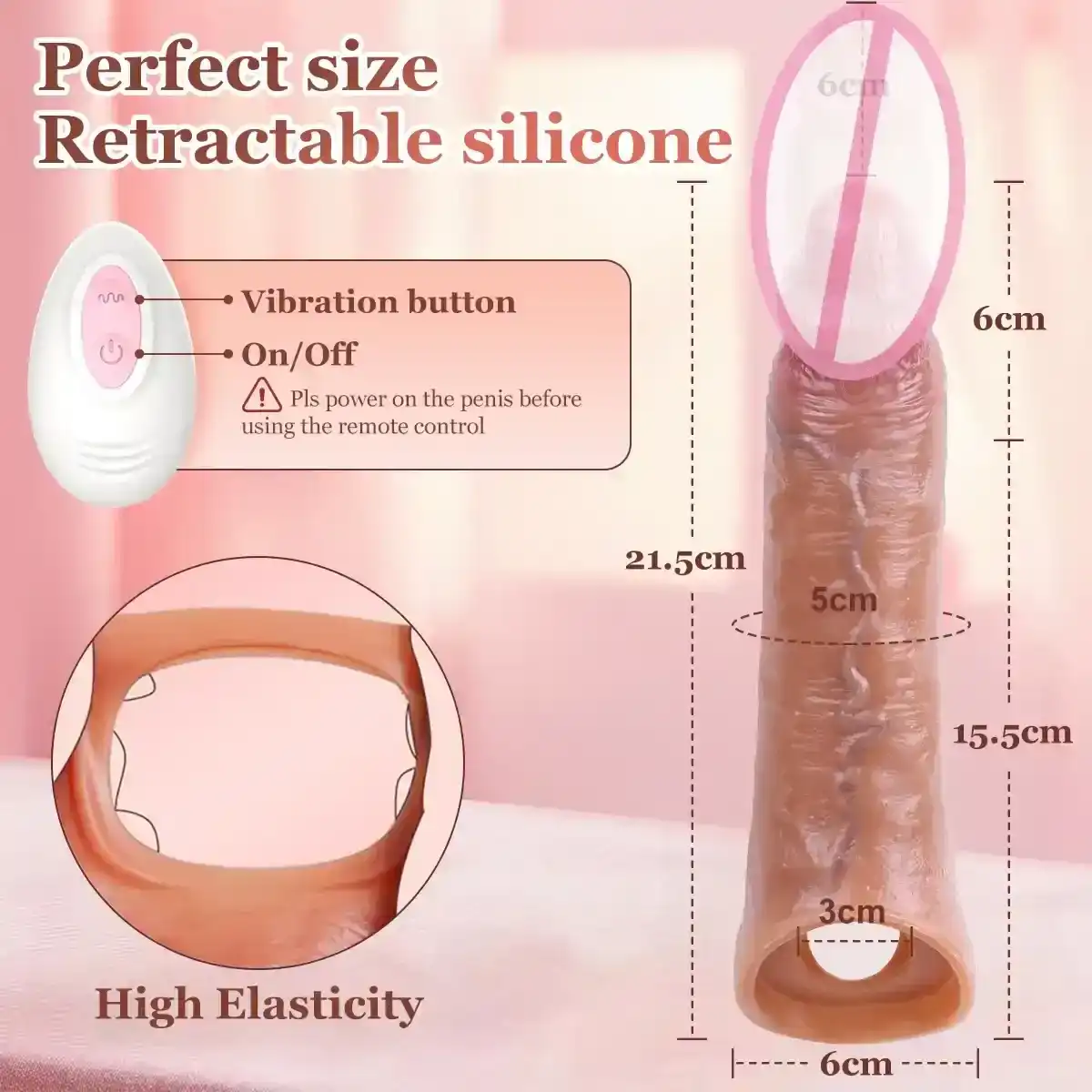 manga de silicona con anillo vibrador