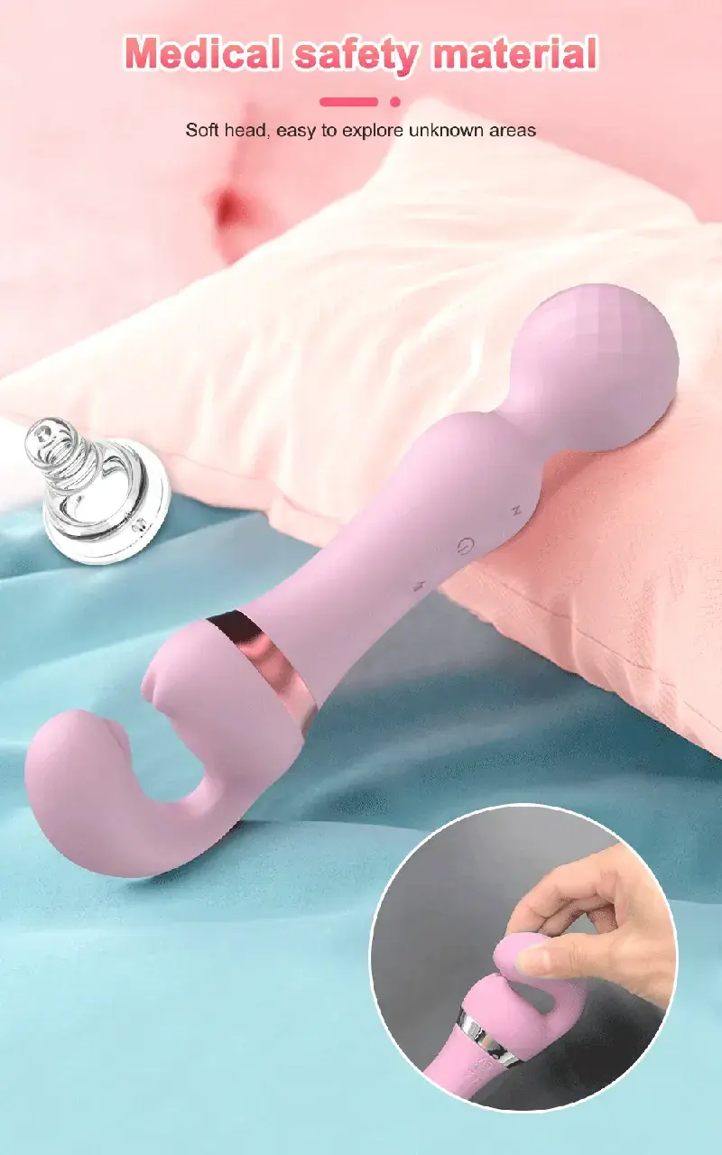 masajeador doble silicona medica carga magnetica
