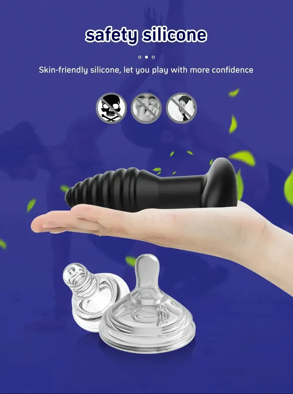 masajeador prostatico tpe negro impermeable