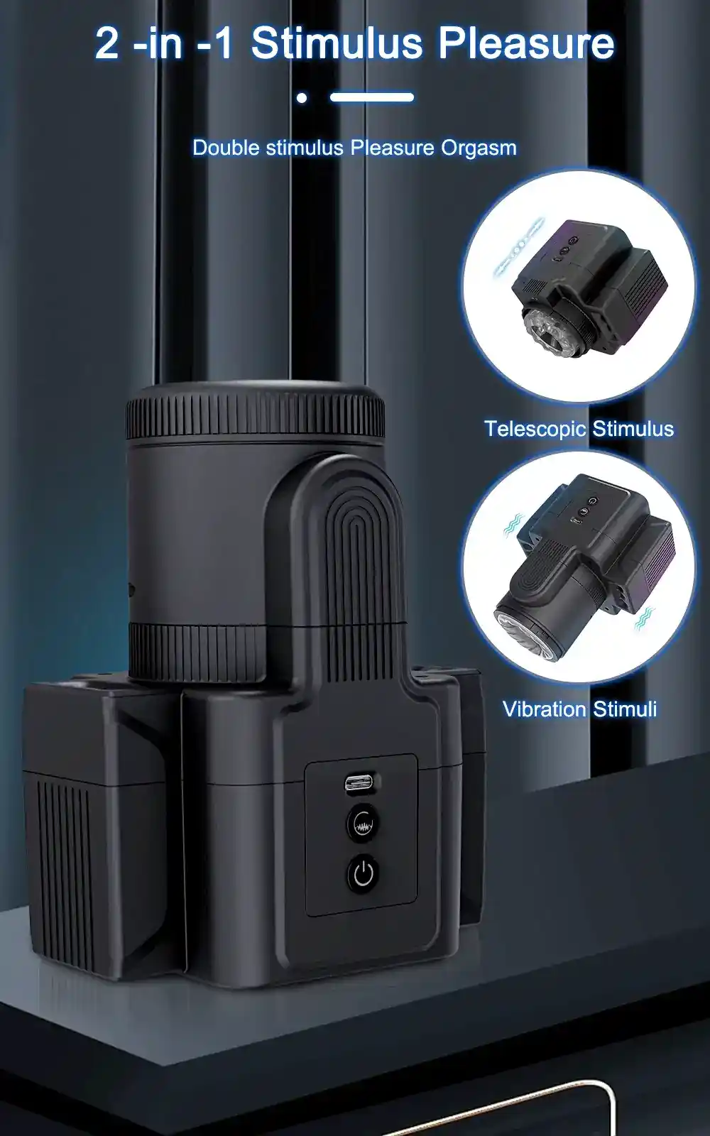 masturbador de tpe con 7 modos telescopicos