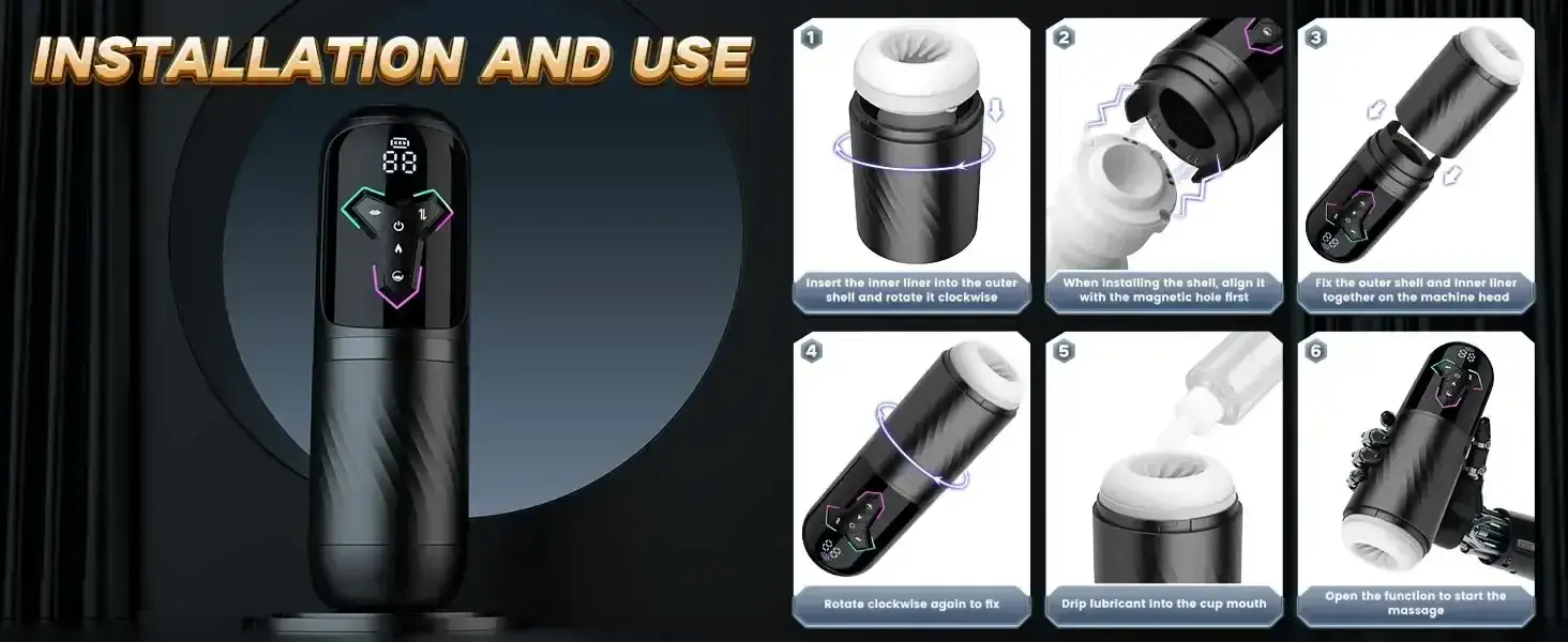 masturbador premium con calentamiento magnetico