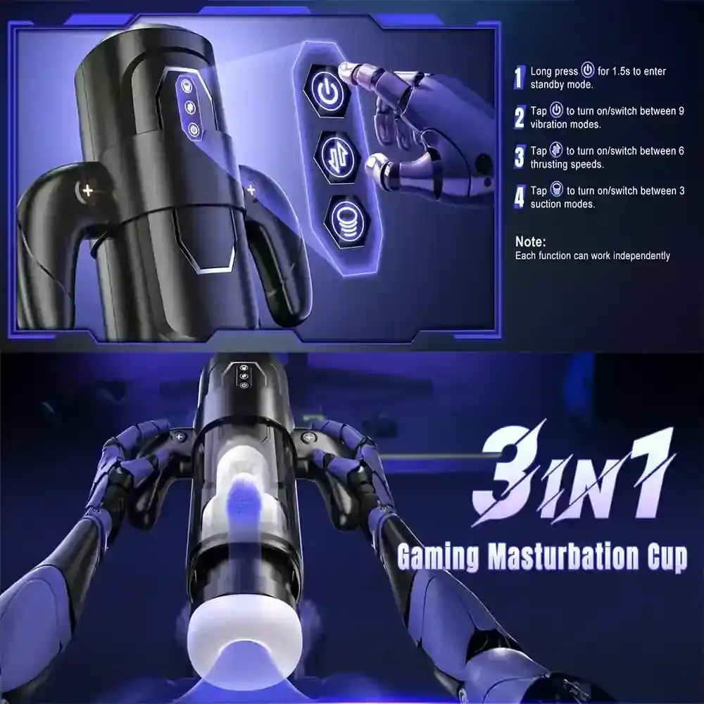 masturbador tpe con 9 modos vibracion