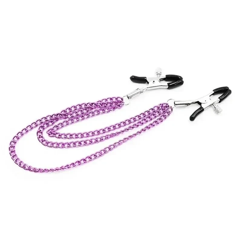 pezoneras bicolores metal plateado y morado