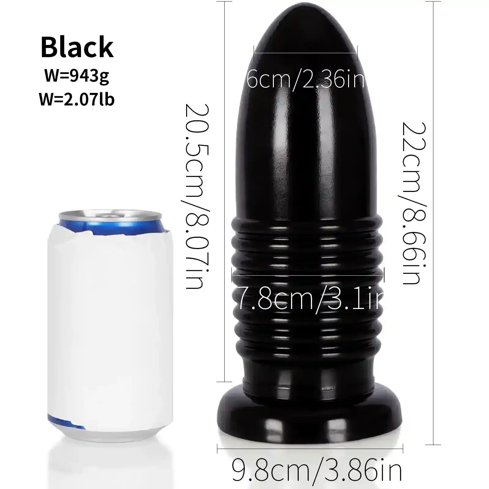 plug anal azul transparente ventosa 9