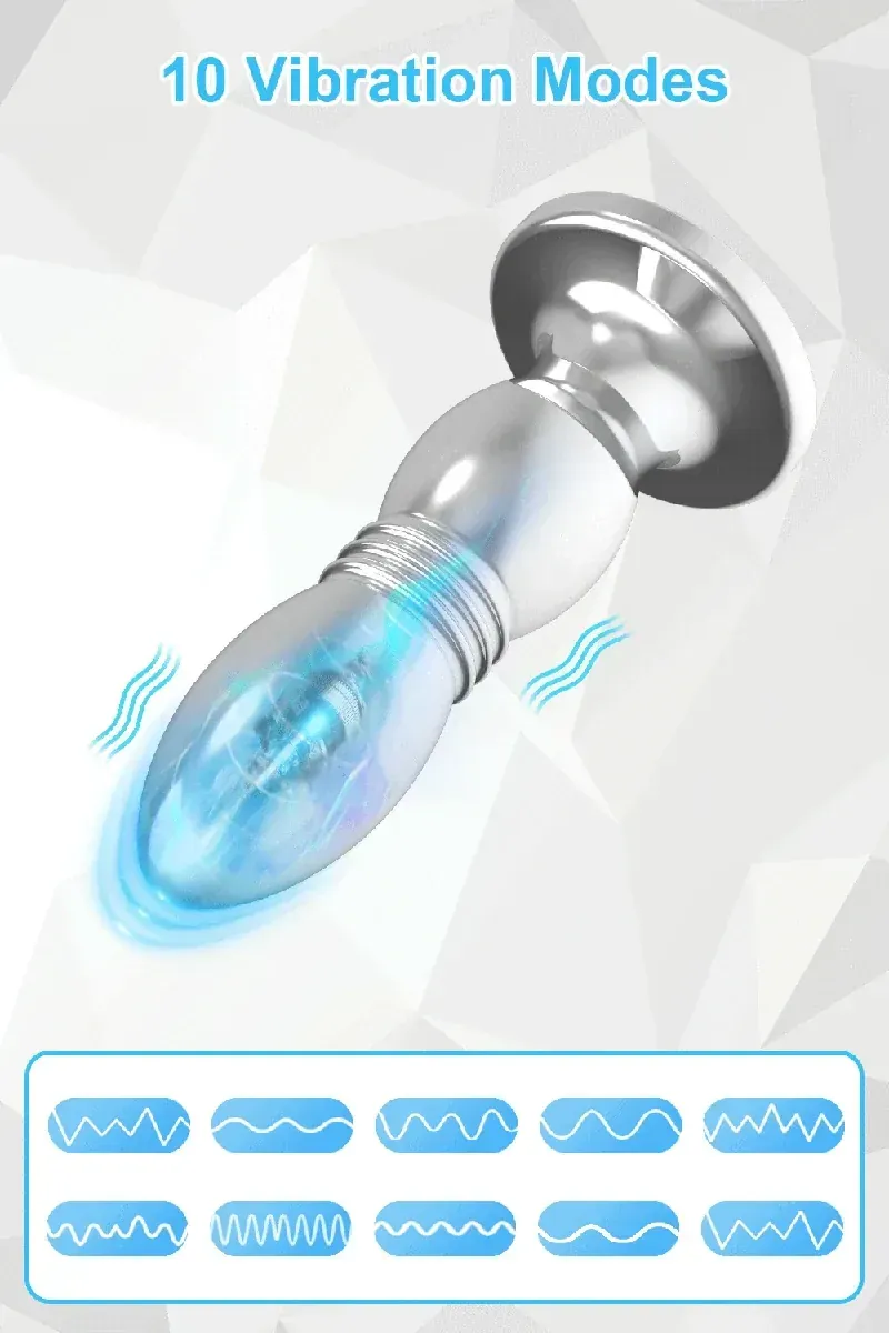 plug anal de silicona acero 10 modos