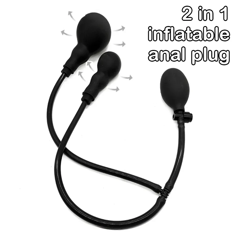 plug anal de silicona con tubo inflable