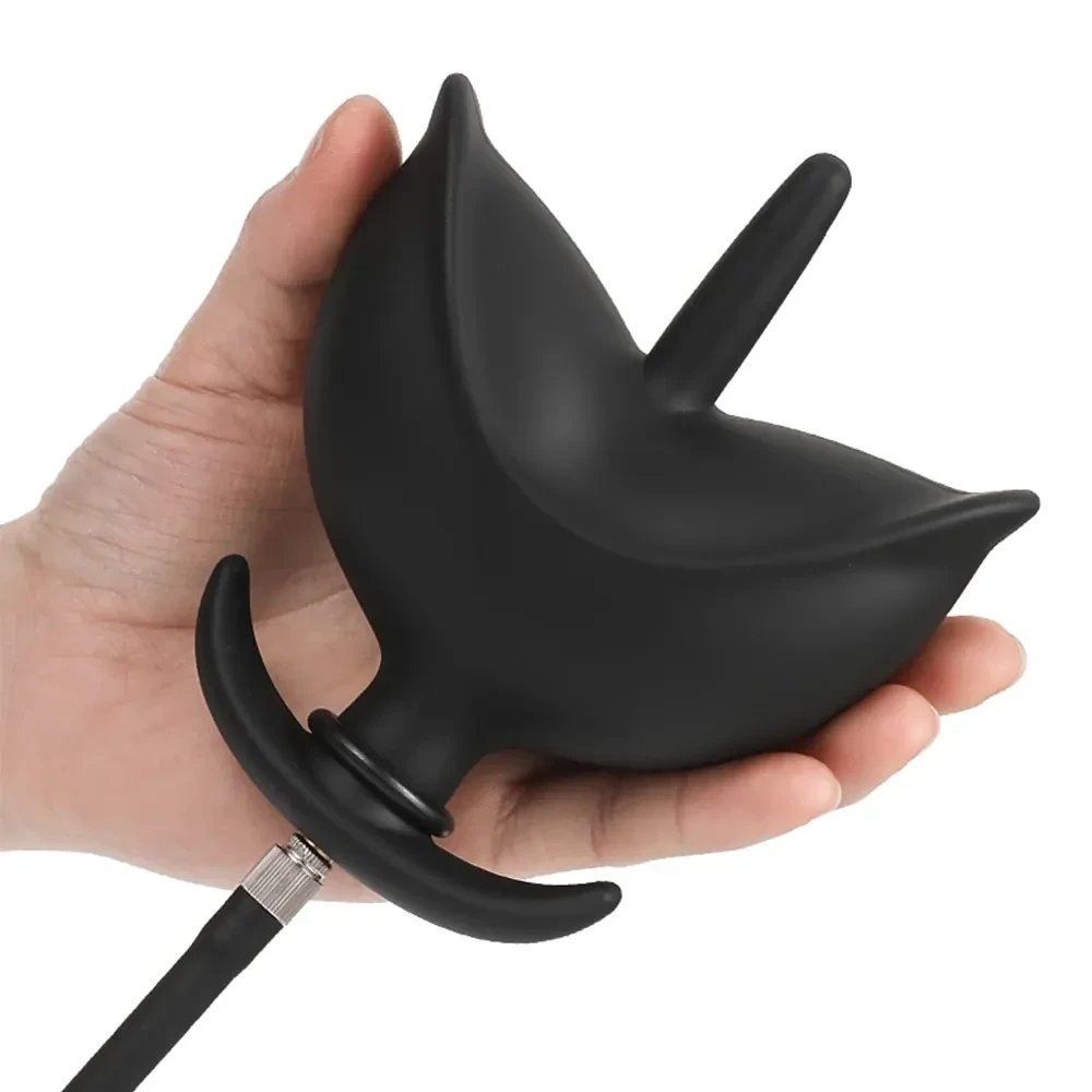 plug anal de silicona expansible negro