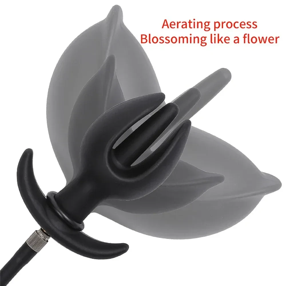 plug anal inflable silicona liquida negra