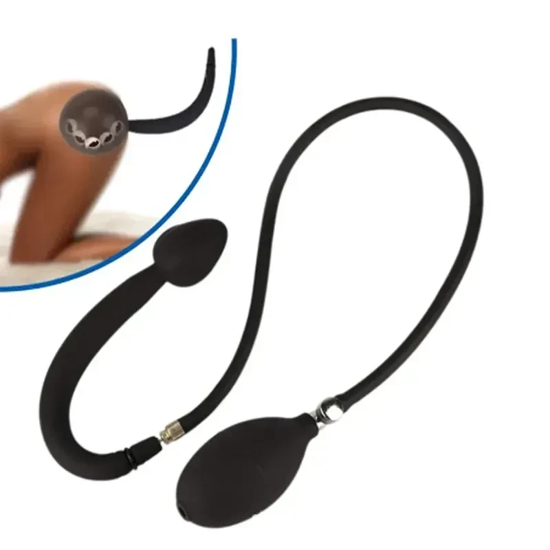 plug anal inflable silicona negro
