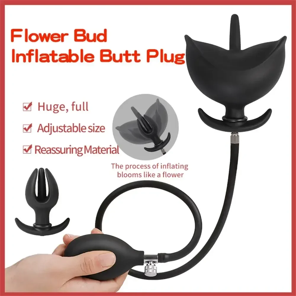 plug anal negro expansible silicona