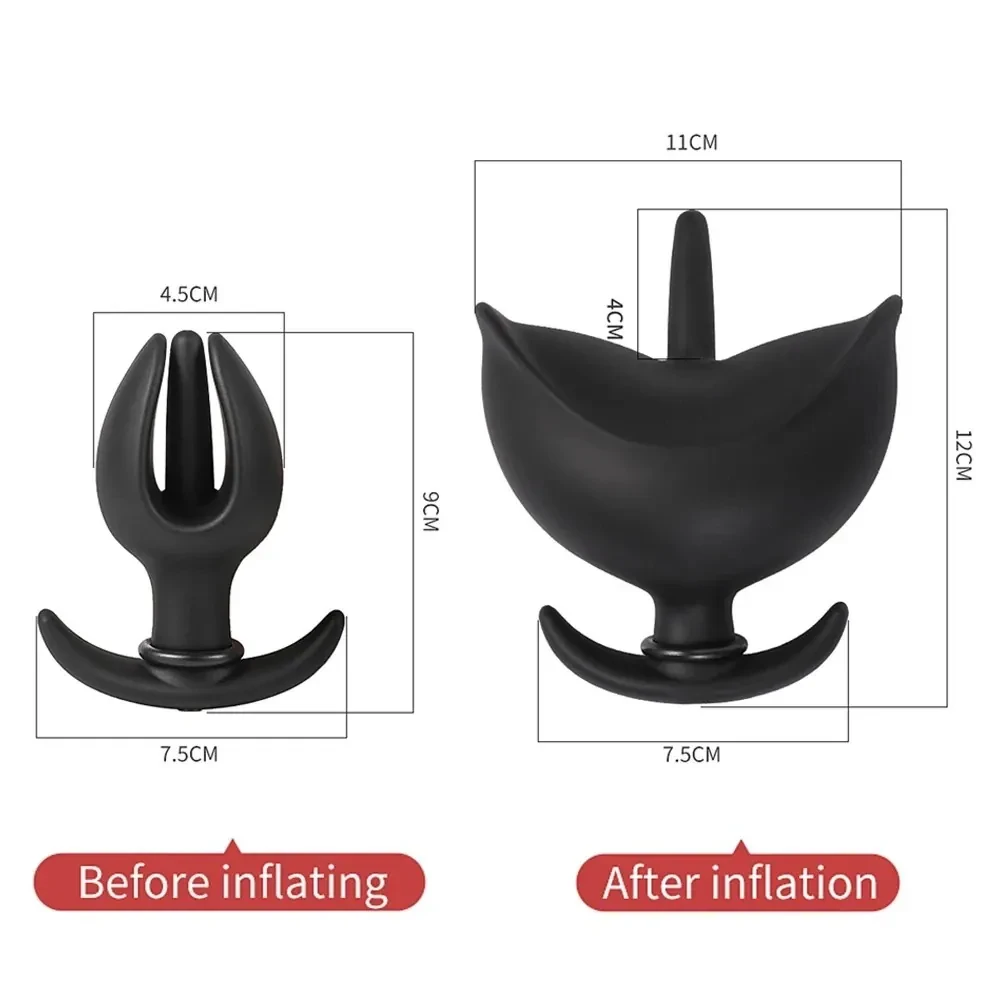 plug anal negro inflable flexible