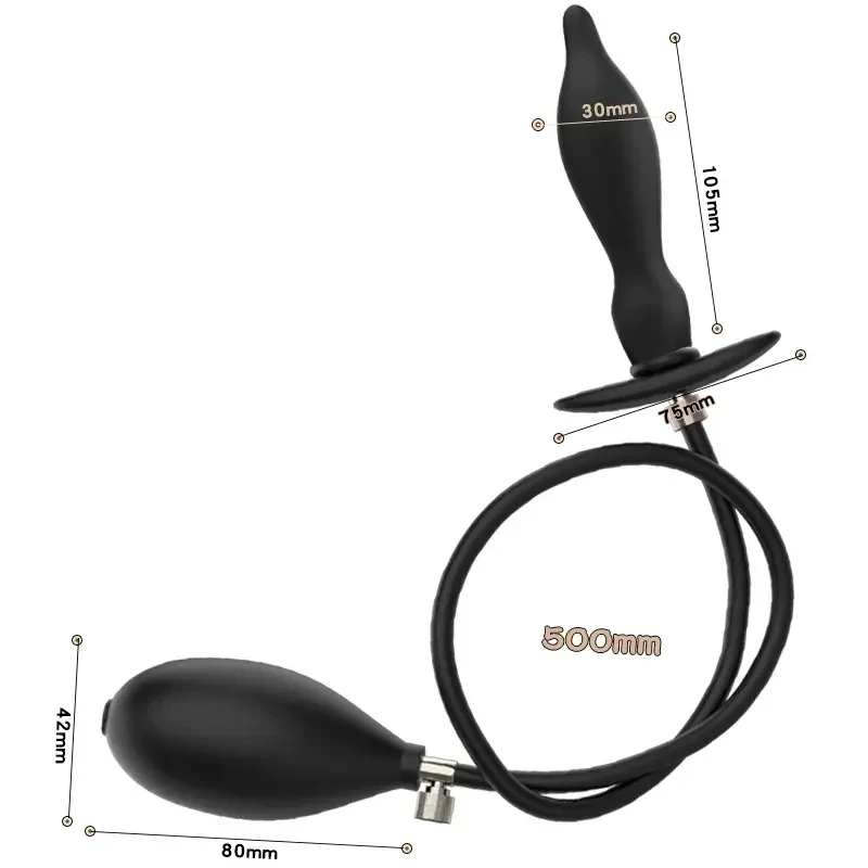 plug anal negro inflable tpe