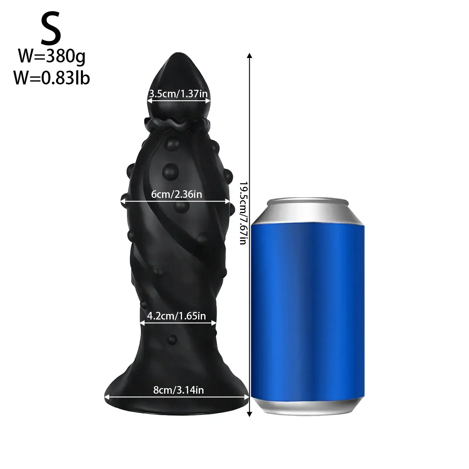 plug anal pvc negro diseno monstruo