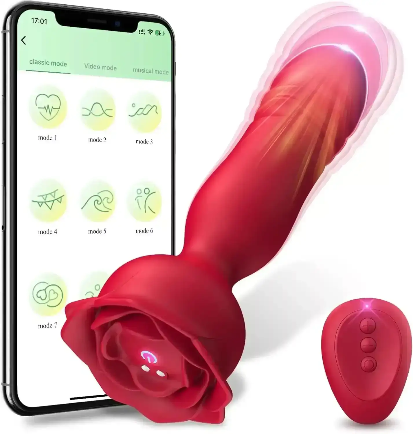 plug anal rosa control remoto vibracion