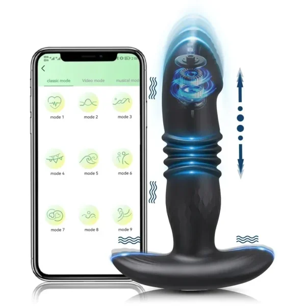 plug anal silicona compatible con smartphone