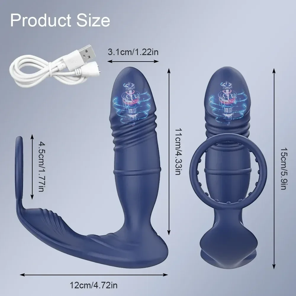 plug anal silicona con vibracion controlada