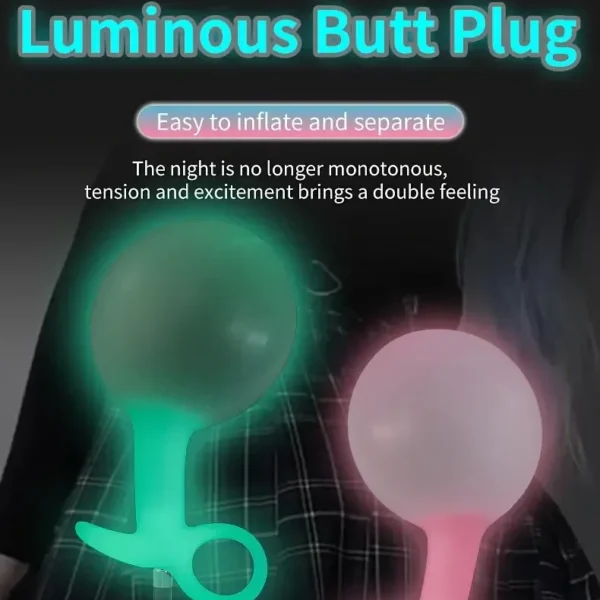 plug anal silicona rosa luminoso suave