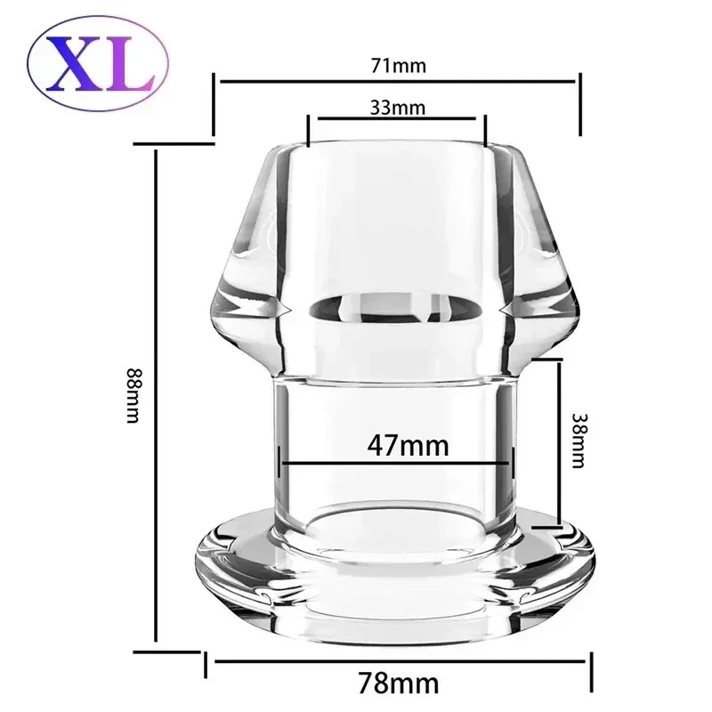 plug anal transparente con diseño hueco