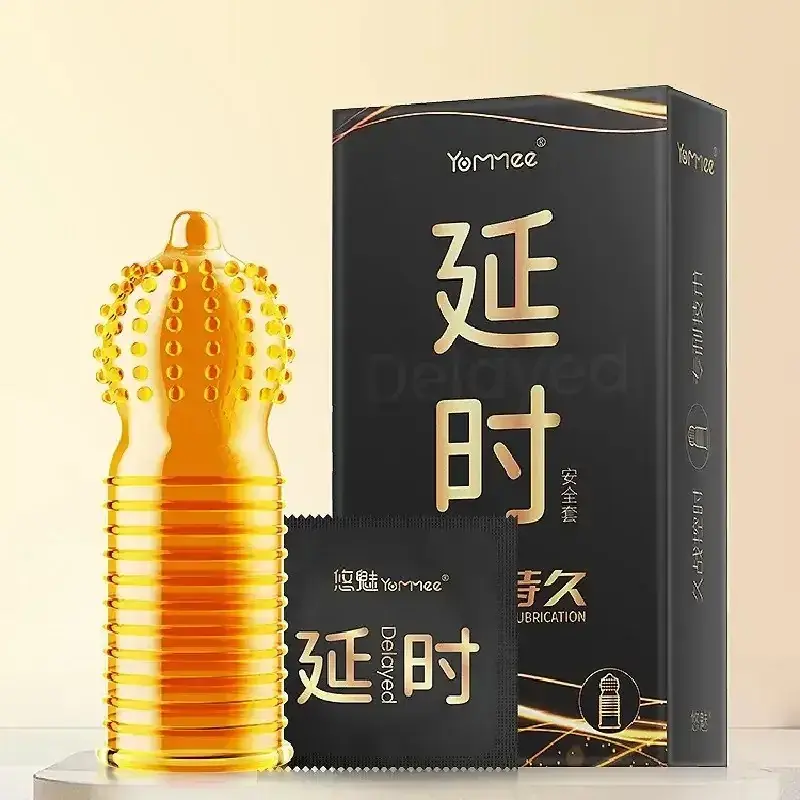 preservativo con superficie texturizada prolongador